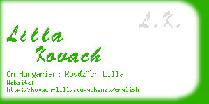 lilla kovach business card